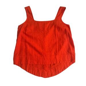 Lauren Conrad Linen Blend Paprika Red Orange Sleeveless Tank Top, M